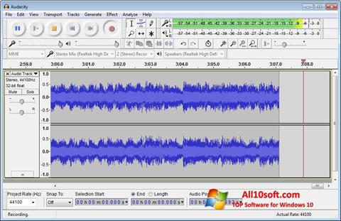 Screenshot Audacity for Windows 10