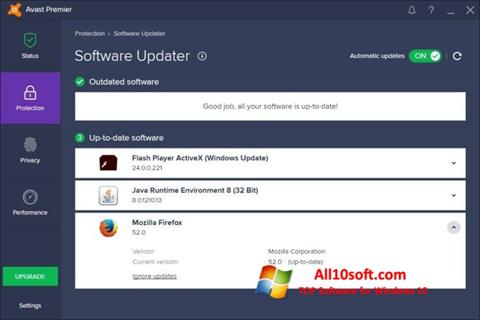 Screenshot Avast Premier for Windows 10