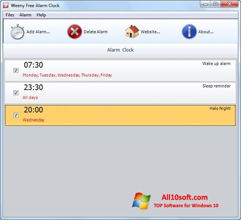 Screenshot Free Alarm Clock for Windows 10