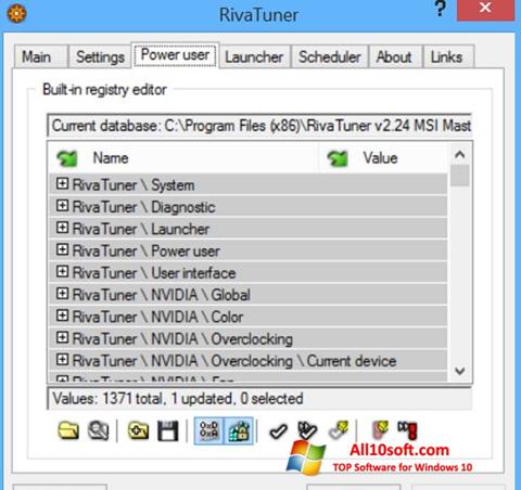 Screenshot RivaTuner for Windows 10