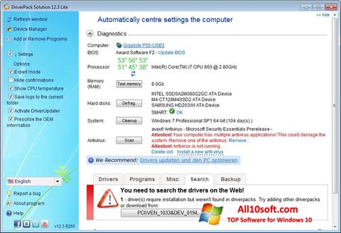 Screenshot DriverPack Solution Lite for Windows 10
