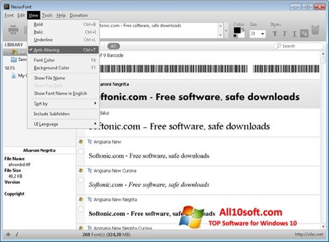 Screenshot NexusFont for Windows 10
