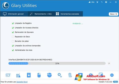 Screenshot Glary Utilities for Windows 10