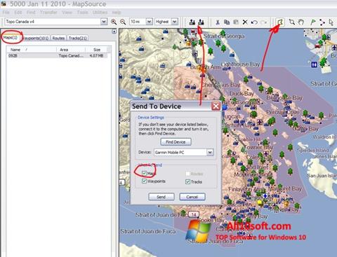 Screenshot MapSource for Windows 10