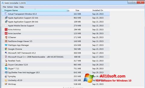 Screenshot Geek Uninstaller for Windows 10