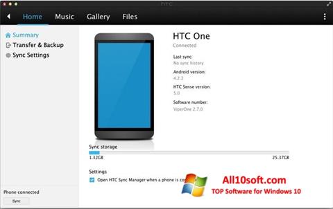 Screenshot HTC Sync for Windows 10