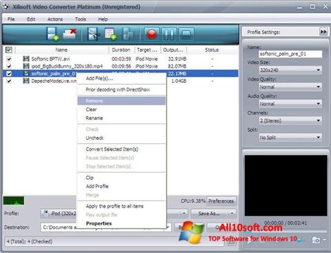 Screenshot Xilisoft Video Converter for Windows 10