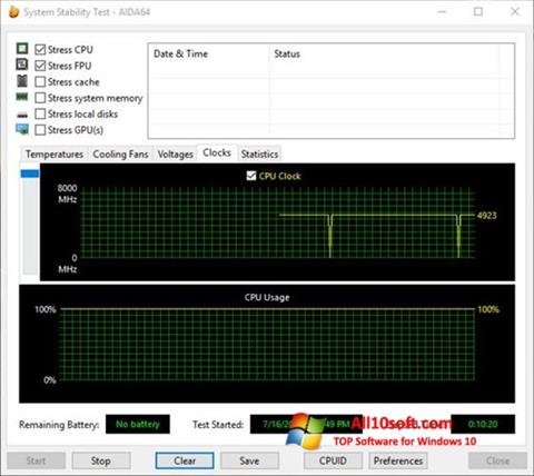 Screenshot CPU Stability Test for Windows 10