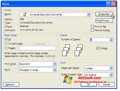 Screenshot Universal Document Converter for Windows 10