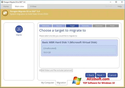 Screenshot Paragon Migrate OS to SSD for Windows 10