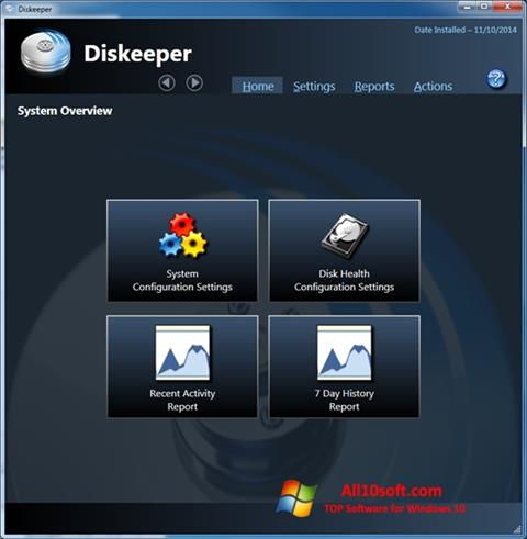 Screenshot Diskeeper for Windows 10
