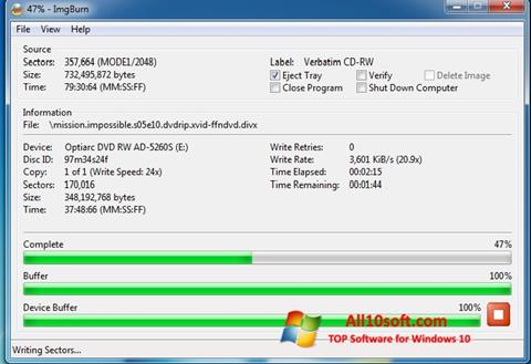 Screenshot ImgBurn for Windows 10