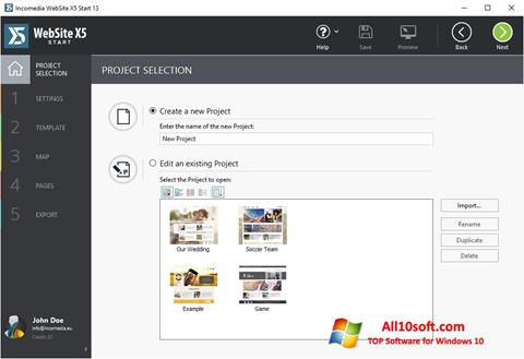 Screenshot WebSite X5 for Windows 10