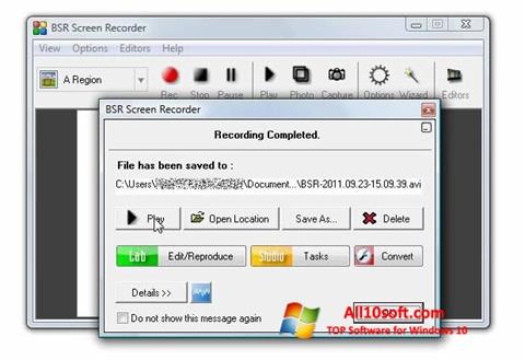 Screenshot BSR Screen Recorder for Windows 10