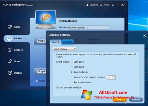 Screenshot AOMEI Backupper for Windows 10