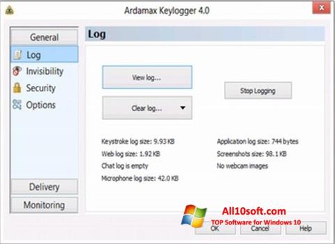 Screenshot Ardamax Keylogger for Windows 10