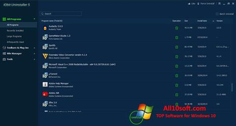 Screenshot IObit Uninstaller for Windows 10