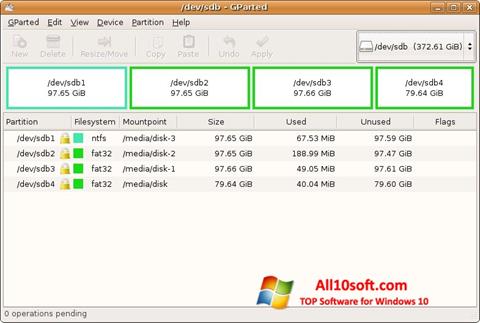 Screenshot GParted for Windows 10