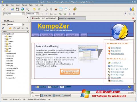 Screenshot KompoZer for Windows 10