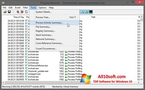 Screenshot Process Monitor for Windows 10
