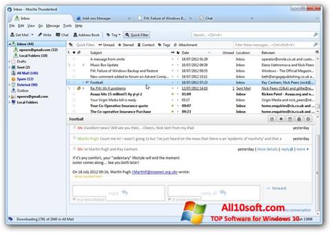 Screenshot Mozilla Thunderbird for Windows 10