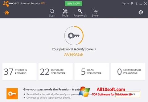 Screenshot Avast Internet Security for Windows 10