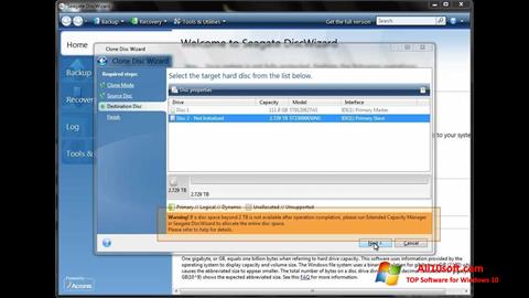 Screenshot Seagate DiscWizard for Windows 10