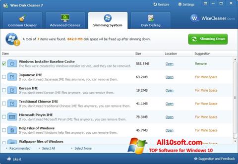 Screenshot Wise Disk Cleaner for Windows 10