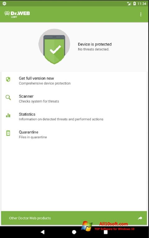 Screenshot Dr.Web Light for Windows 10