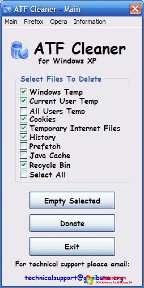 Screenshot ATF Cleaner for Windows 10