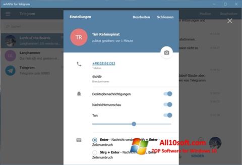 Screenshot Telegram for Windows 10