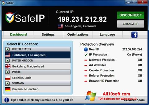 Screenshot SafeIP for Windows 10