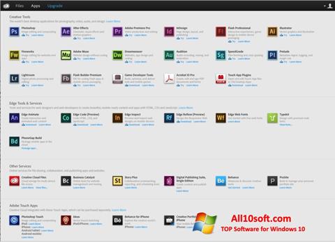 Screenshot Adobe Creative Cloud for Windows 10