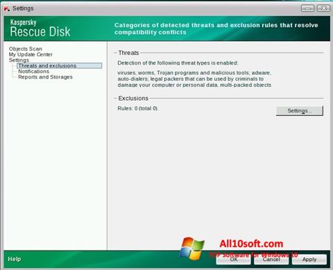 Screenshot Kaspersky Rescue Disk for Windows 10