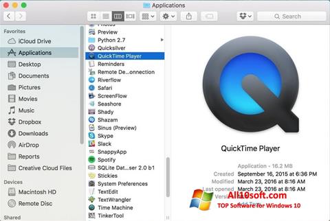 Screenshot QuickTime Pro for Windows 10