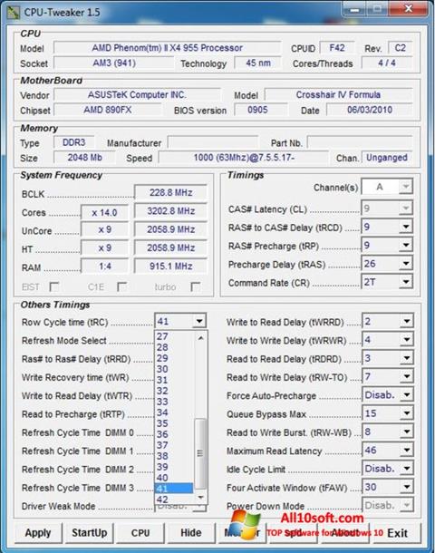Screenshot CPU-Tweaker for Windows 10