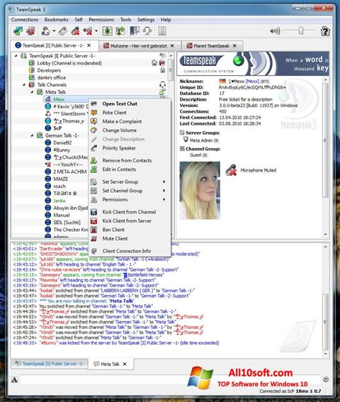 Screenshot TeamSpeak for Windows 10