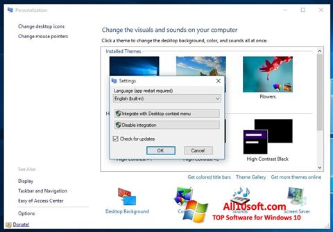 Screenshot Personalization Panel for Windows 10
