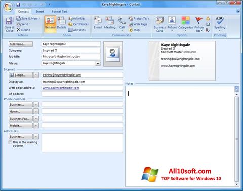 Screenshot Microsoft Outlook for Windows 10