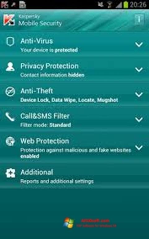 Screenshot Kaspersky Mobile Security for Windows 10