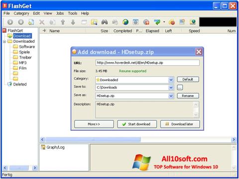 Screenshot FlashGet for Windows 10
