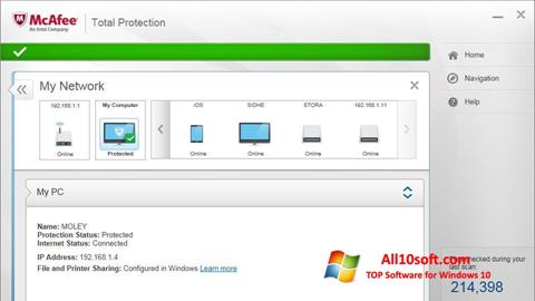 Screenshot McAfee Total Protection for Windows 10