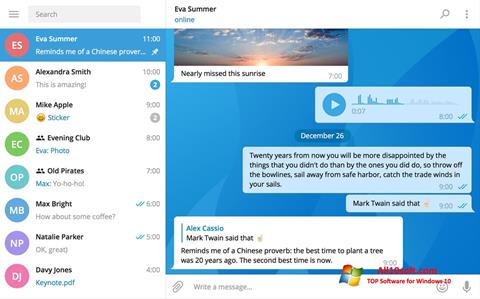 Screenshot Telegram Desktop for Windows 10