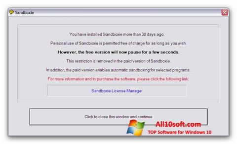 Screenshot Sandboxie for Windows 10