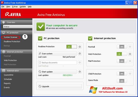 Screenshot Avira for Windows 10