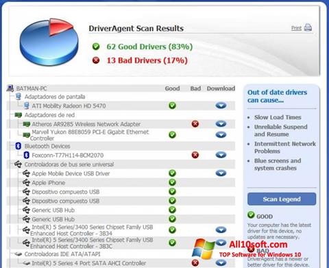 Screenshot DriverAgent for Windows 10
