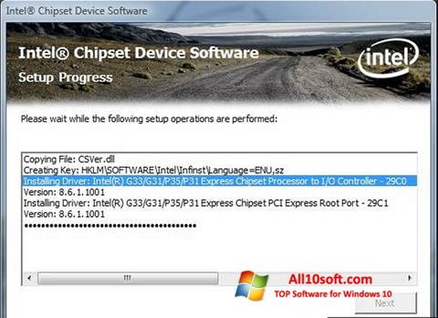 Screenshot Intel Chipset Device Software for Windows 10