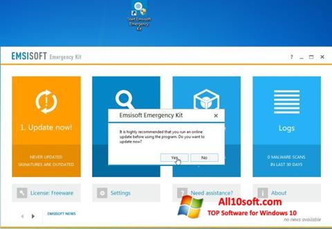 Screenshot Emsisoft Emergency Kit for Windows 10